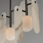 Alabaster Megalith 5-Light Chandelier Over Dining Table