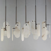 Alabaster Megalith 5-Light Chandelier Over Dining Table