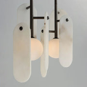 Alabaster Megalith 5-Light Chandelier Over Dining Table