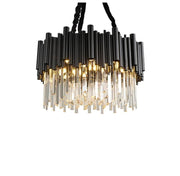 Fusion Modern Classic Black Round Crystal Chandelier 24"/ 32"