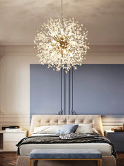 Modern Crystal Dandelion Chandelier Gold