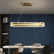 Helena Modern Quartz Crystal Oval Chandelier