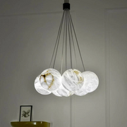 JC Alabaster Globe Art Pendant Chandelier