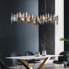 Multi-sided Hand-Cut Long Crystal Chandelier W51"