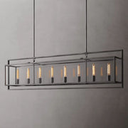 JC Beckman Glass Lantern Rectangular Chandelier 72"