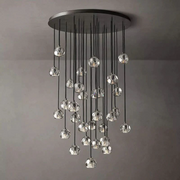 JC Seaver Crystal Round Cluster Staircase Chandelier 40"