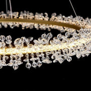 JC Exquisite Ring Crystal Golden Round Chandelier