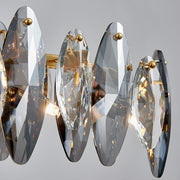 Multi-sided Hand-Cut Long Crystal Linear Chandelier W51"