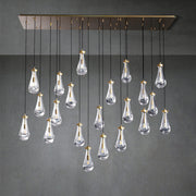 Raindrop Glass Linear Chandelier 72"