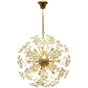 JC Faceted Crystal Petal Dandelion Chandelier 24"