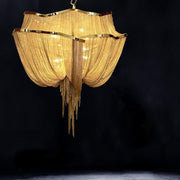 Alisa Luxury Double-Layer Aluminum Chain Tassel Chandelier - jchandelier