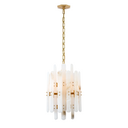 JC Alabaster Shield Long Pendant 12 Lights Chandelier