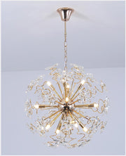 JC Faceted Crystal Petal Dandelion Chandelier 24"