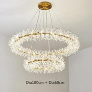 Modern Stylish Double Ring Crystal Chandelier