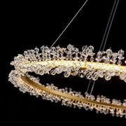 JC Exquisite Ring Crystal Golden Round Chandelier