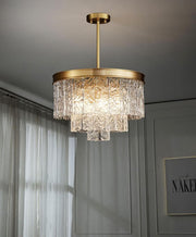 Ariano Four-layer crystal brass chandelier D 27" 32"