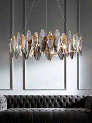 Multi-sided hand-cut crystal chandelier