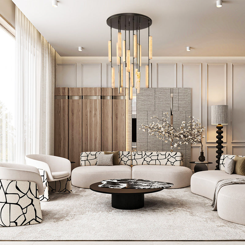 Auduban Alabaster Round Chandelier