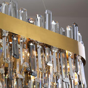 Natasha Rectangle Golden Lamp frame Crystal Chandelier 32" / 47"