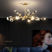 Branch 15-Lights Copper Modern Crystal Chandelier