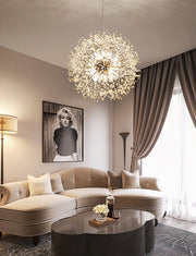 Modern Crystal Dandelion Chandelier Gold