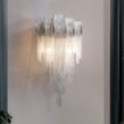 JC Alisa Luxury Plated Aluminum Chain Tassel Wall Sconce