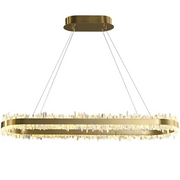 Helena Modern Quartz Crystal Oval Chandelier