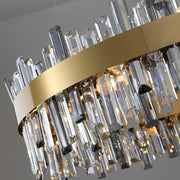 Natasha Modern Round Gold Crystal Chandelier 24" 32"