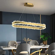 Helena Modern Quartz Crystal Oval Chandelier