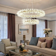 Modern Stylish Double Ring Crystal Chandelier