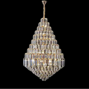 JC Luxury Multi-tiered Honeycomb Crystal Chandelier for High-ceiling