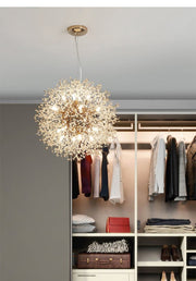 Modern Crystal Dandelion Chandelier Gold