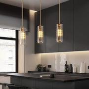 Golden Rectangular Crystal  Pendant Lighting