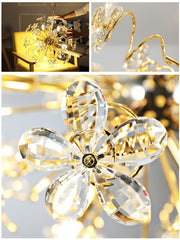 JC Faceted Crystal Petal Dandelion Chandelier 24"