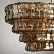 JC Ghiaccio Oval Chandelier in Glass Brass 54"/65"