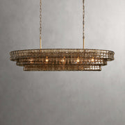 JC Ghiaccio Oval Chandelier in Glass Brass 54"/65"