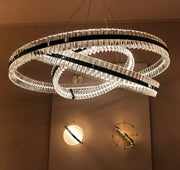 JC Aquinox 3-Tier Round Crystal Ring LED Chandelier