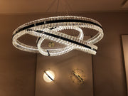 JC Aquinox 2-Tier Oval Crystal Ring LED Chandelier