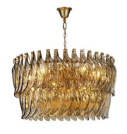 JC Firoze Glass Leaf Tiered Chandelier