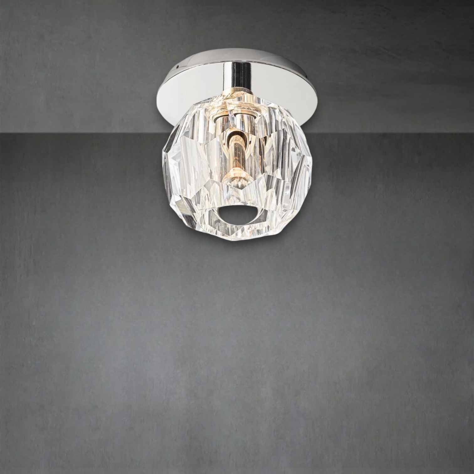Bille De Crystal Glass Petite Flushmount