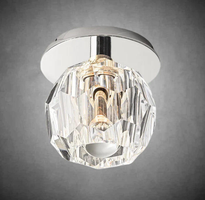 Bille De Crystal Glass Petite Flushmount