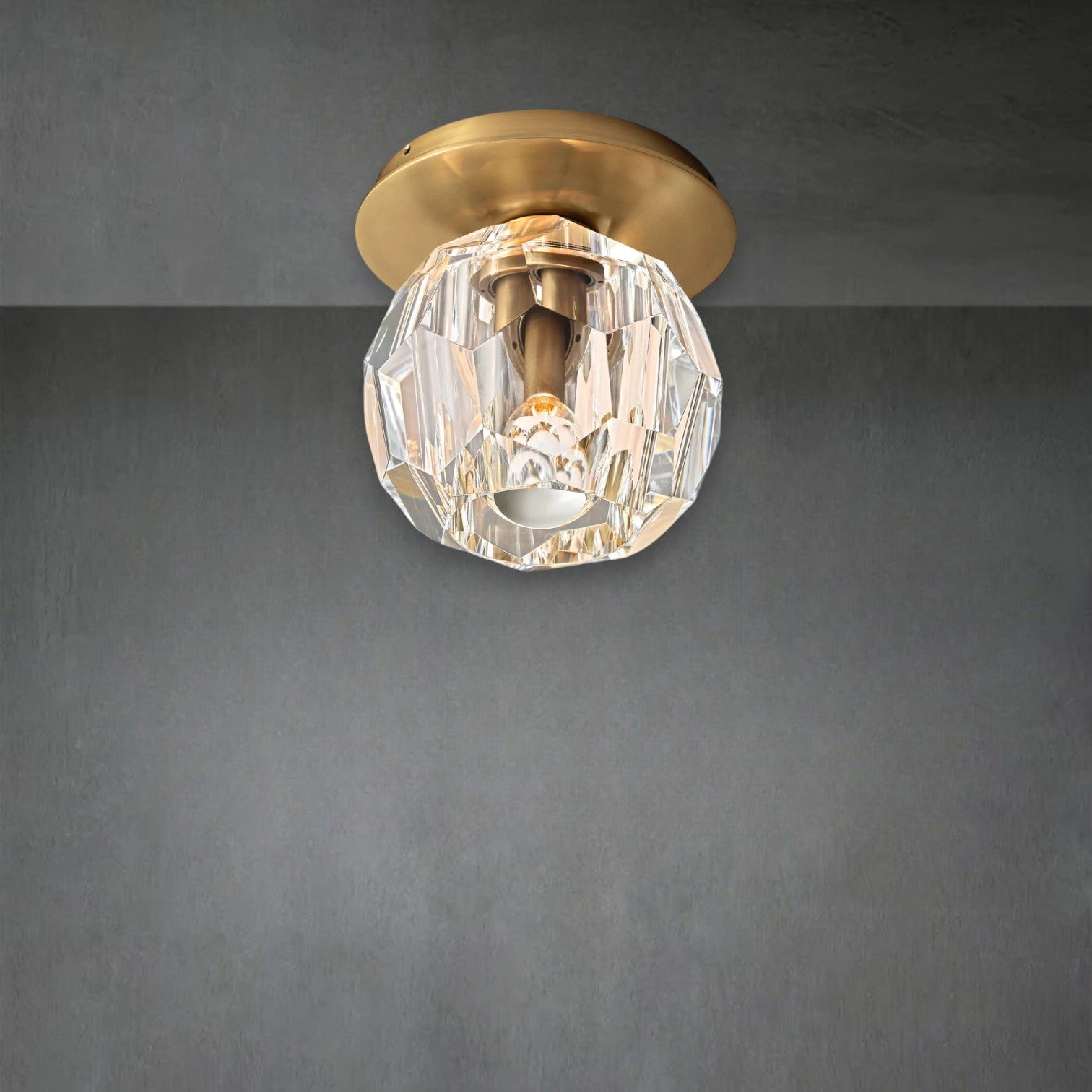 Bille De Crystal Glass Petite Flushmount