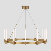 Brass Frame Round Chandelier 36" 42"