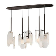 Alabaster Megalith 5-Light Chandelier Over Dining Table